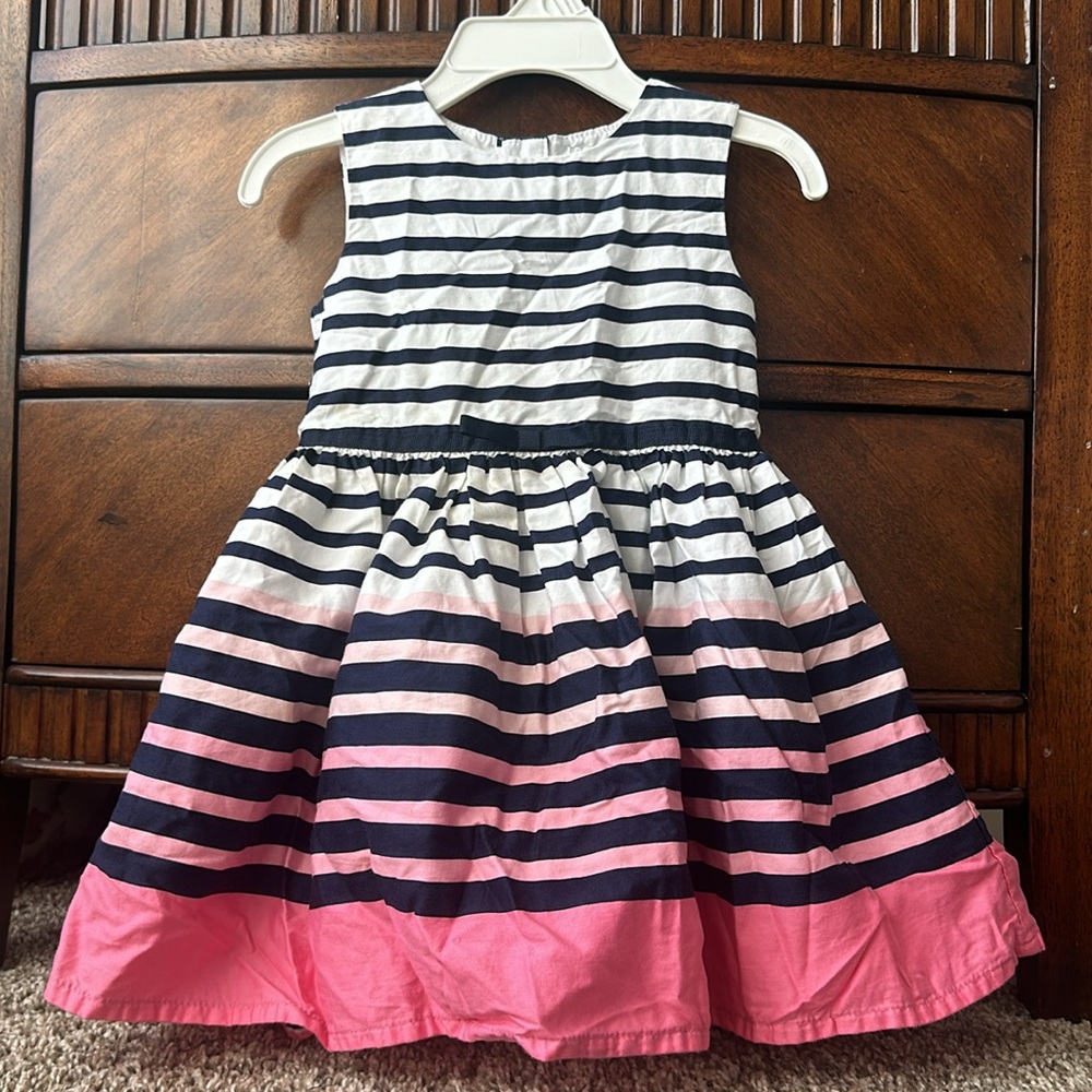 Striped pink and blue dress 18M